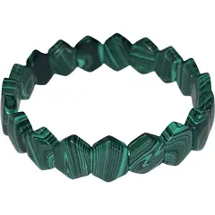 Bratara lata Malachit sintetic hexagonal pe elastic