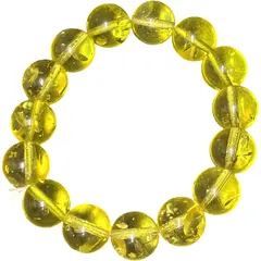 Bratara pe elastic cu margele galbene transparente 14mm