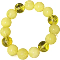 Bratara pe elastic cu margele galbene transparente si opace 14mm