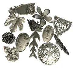 Brosa din cupru argintat, diverse modele 3-5cm