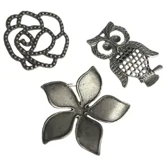 Brosa masiva din cupru argintat, diverse modele 7-8cm