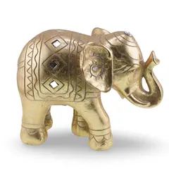 Statueta Feng Shui Elefant auriu, simbol al norocului, intelepciunii, protectiei si longevitatii