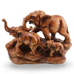 Statueta Feng Shui familie de elefanti, simbol al norocului, intelepciunii si stabilitatii