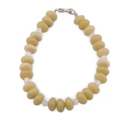 Bratara Jad olive rondele 8mm si Piatra lunii sfere 4mm