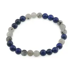 Bratara Jasp kiwi si Lapis Lazuli sfere, 6mm