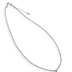 Colier Ametist sfere microfatetate si accesoriu argintiu