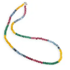 Colier Mix agate discuri fatetate, 4mm