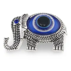 Magnet Elefant albastru si Ochi protector, 5cm