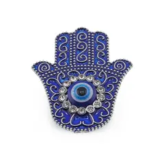 Magnet Hamsa albastra si Ochi protector, 5cm