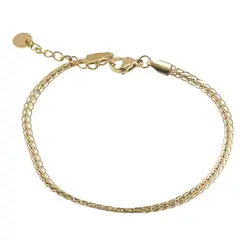 Bratara din cupru placat cu aur galben 18k, model impletit