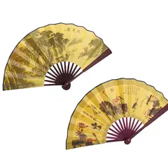 Evantai pliabil din lemn de bambus, diverse modele - 48cm x 26,5cm