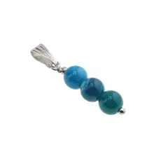 Pandantiv Agat albastru sfere, 6mm