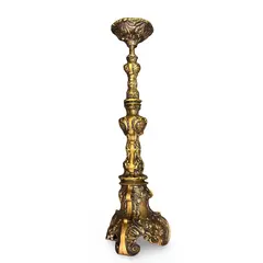 Sfesnic vintage din alama – model baroc ornamentat, 64,5cm
