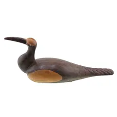 Figurina pasare cu cioc lung vintage din lemn sculptat manual, 27cm