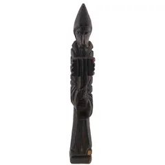 Statueta vintage din lemn sculptat manual, calugar cu carte, 27,5cm