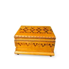 Cutie vintage din lemn pentru trabucuri, model cu sertare interioare, 16cm
