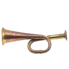 Goarna vintage din cupru si alama, model militar clasic, 15cm