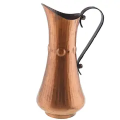 Carafa vintage din cupru, maner din fier forjat, 20cm