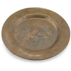 Farfurie vintage din alama, finisaj antichizat, 25cm