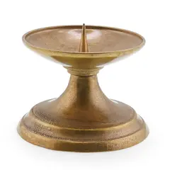 Sfesnic din alama vintage, model auriu cu varf pentru lumanare, 8,5cm