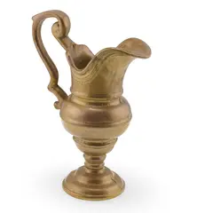 Cana decorativa din bronz vintage, model auriu cu maner lucrat, 14,5cm