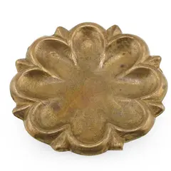Farfurie decorativa din bronz vintage, model in forma de floare, 9cm
