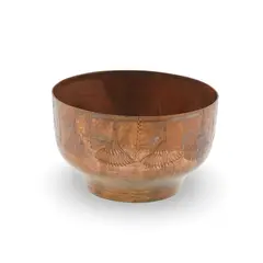 Bol din cupru vintage, model cu decor gravat, 5,5cm
