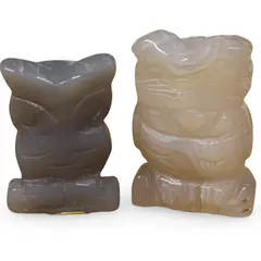 Bufnita Agat natural figurina gravata 30mm