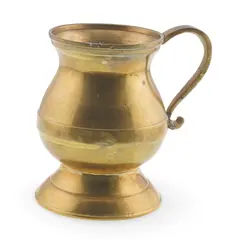Cana vintage din alama cu maner simplu curbat, 8cm