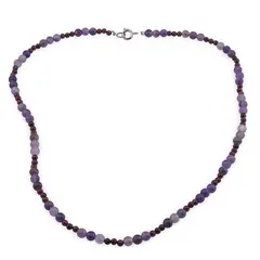 Colier Granat si Ametist sfere, 3-5mm