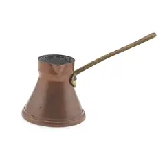 Ibric vintage din cupru cu maner lung din alama, 11cm