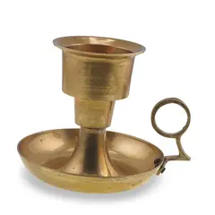 Sfesnic vintage din alama cu maner tip inel, 8,5cm