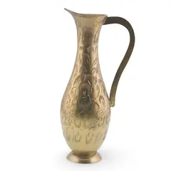 Ulcior vintage din alama gravata, model floral, 16cm