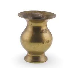 Vas vintage din alama cu gat evazat, 7cm
