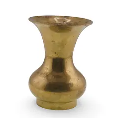 Vas vintage din alama cu gat ingust si baza lata, 9,5cm