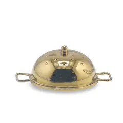 Capac vintage mic din alama, model cu manere laterale, 6cm