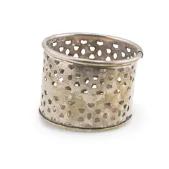 Suport vintage pentru pahar din metal perforat, 8cm