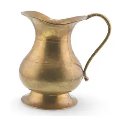 Cana vintage din alama, model clasic cu toarta curbata, 13cm