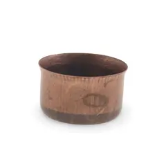 Vas cilindric vintage din cupru patinat, 4cm