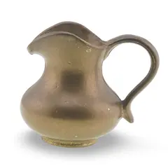 Cana vintage din alama, design clasic cu toarta rotunjita, 8cm