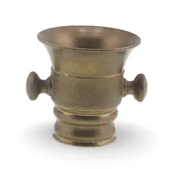 Vas vintage din alama, model clasic cu manere laterale, 5cm