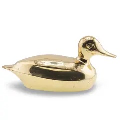 Figurina vintage din alama, forma de rata