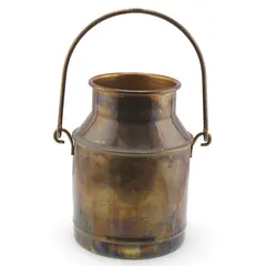 Galeata vintage cu maner din alama, 14cm