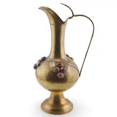Ulcior vintage din alama decorata cu pietre ornamentale, 25cm