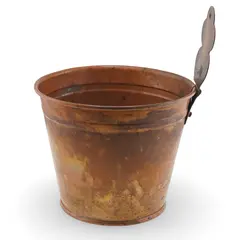 Galeata vintage din cupru cu suport de agatare, 19cm