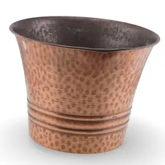Galeata vintage din cupru ciocanit, design clasic, 18,5cm