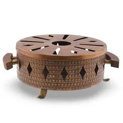 Cutie vintage din cupru, model perforat decorativ, 18cm