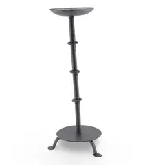 Sfesnic inalt vintage din fier forjat, model pe trei picioare, 31cm
