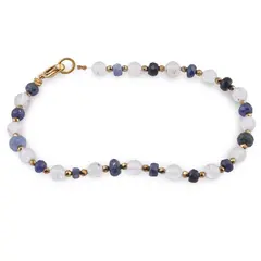 Bratara Cristal de stanca sfere 6mm si Safir albastru discuri fatetate 4-8mm cu Hematit sfere fatetate 2mm