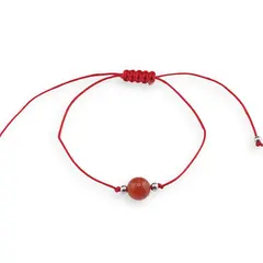 Bratara snur rosu, Carneol sfera 8mm